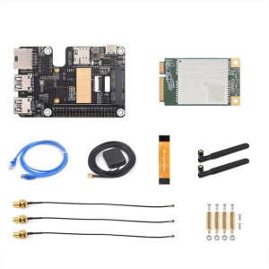 Waveshare pour Raspberry Pi 5 PCIe vers MiniPCIe / Gigabit Ethernet / USB 3.2 Gen1 HAT, spécification : EG25-G SW25031192-20