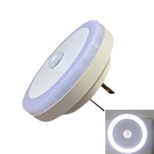 Lampe LED 3 W avec capteur de corps humain, contrôle intelligent de la lumière, lampe de nuit infrarouge enfichable, lampe de sol pour chambre à coucher, prise américaine (lumière blanche) SH301A404-20