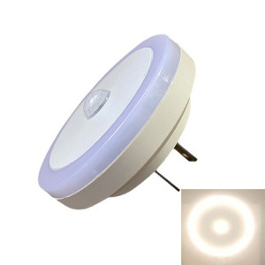 Lampe LED 3 W avec capteur de corps humain, contrôle intelligent de la lumière, lampe de nuit infrarouge enfichable, lampe de sol pour chambre à coucher, prise américaine (lumière chaude) SH301B500-20