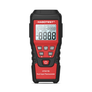 Thermomètre à thermocouple numérique à double canal HABOTEST HT617B (noir rouge) SH001A1977-20