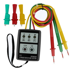 Compteur de phase à courant alternatif triphasé SP8030 Détecteur de phase Testeur de rotation Indicateur Indicateur d'ordre de phase numérique SH83011951-20