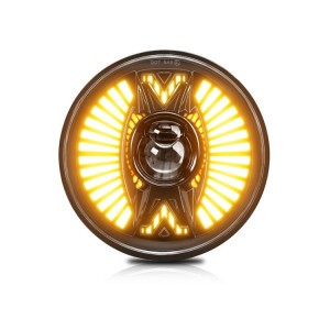 Phares Angel Eye en forme d'éventail à lentille ronde de 7 pouces (H4) SH601A75-20