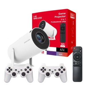 Projecteur de jeu HY300 Système Android 11 avec contrôleur de jeu sans fil 720P Home Cinéma () SH401B1415-20
