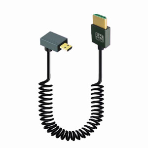 Câble à ressort HDMI 2.1 8K 60 Hz, longueur 0,5 m, spécifications : micro HDMI à courbure positive SH20095-20