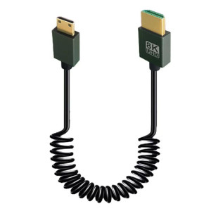 Câble à ressort HDMI 2.1 8K 60 Hz, longueur 0,5 m, spécifications : mini HDMI droit SH20111537-20