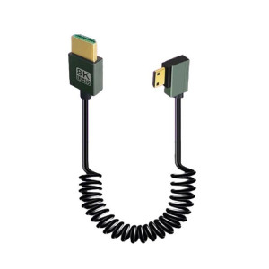 Câble à ressort HDMI 2.1 8K 60 Hz, longueur 0,5 m, spécifications : mini HDMI, coude gauche SH2012354-20