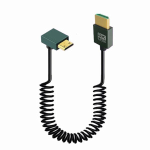 Câble à ressort HDMI 2.1 8K 60 Hz, longueur 0,5 m, spécifications : mini HDMI à courbure inversée SH2015834-20