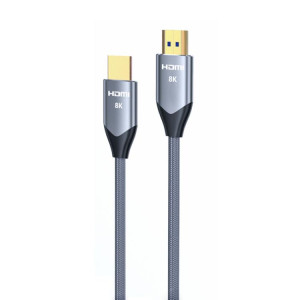 Câble HDMI 2.1 8K VegGieg W-H4 pour décodeur TV, moniteur, projecteur, vidéo HD, 5 m (maille de coton grise) SV105A1738-20