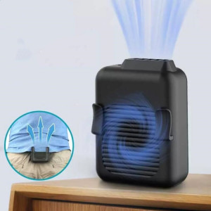 Mini ventilateur de taille suspendu USB chargeant le ventilateur portatif sans feuilles, capacité de la batterie: 6000mAh (noir) SH202A1386-20