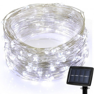 22m 200 LED à énergie solaire maison jardin fil de cuivre chaîne fée lumière extérieure fête de Noël décor bande lampe avec 8 modes (lumière blanche) SH301B1772-20