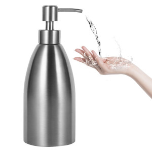 500 ml en acier inoxydable distributeur de savon cuisine salle de bain boîte de shampooing bouteille de détergent SH6995567-20
