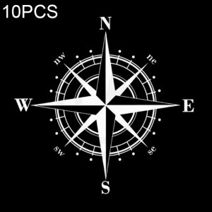 10 PCS Art Design vinyle NSWE Compass voiture Stickers Stickers, Noir + Blanc SH86021005-20