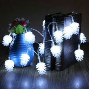 20 LED énergie solaire cône de pin extérieur économie d'énergie vacances décoration de mariage chaîne lumière jardin paysage lampe (lumière blanche) SH801B249-20