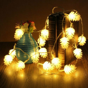 20 LED énergie solaire cône de pin extérieur économie d'énergie vacances décoration de mariage chaîne lumière jardin paysage lampe (blanc chaud) SH801D677-20