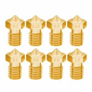 8 accessoires d'imprimante 3D Bugatti pièces buse E3D-V5 V6 consommables de filetage M6 buse chaude, taille: 3 / 0.8mm SH29151913-20