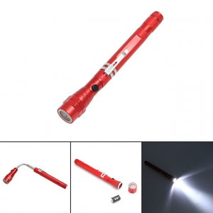 2 PCS 1W Aimant Flexible Camping Pêche Télescopique 360 Degrés Tête Lampe De Poche Torche Extérieure Magnétique Pick Up Tool Lampe (Rouge) SH601A1098-20