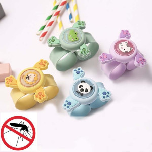 2 PCS Motif de bande dessinée Bracelet anti-insectes rotatif Flash Bracelet anti-insectes en silicone avec anneau de Pat en silicone, Style: Modèles animaux (livraison de couleur aléatoire) SH702A680-20