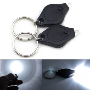 2 PCS Mini poche porte-clés lampe de poche Micro LED Squeeze Light Camping en plein air ultra-lumineux d'urgence porte-clés lampe torche (Noir) SH001B1610-20