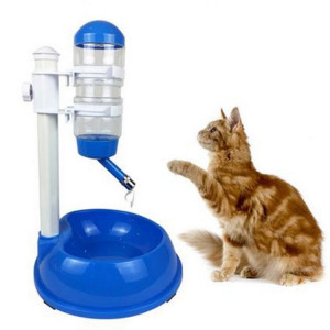 Fournitures d'alimentation de bol pour animaux de compagnie de fontaine à boire automatique relevable (bleu) SH201B10-20