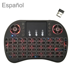 Langue de support: Espagnol i8 Air Mouse Clavier rétroéclairé sans fil avec pavé tactile pour Android TV Box & Smart TV & PC Tablet & Xbox360 & PS3 & HTPC / IPTV SH00581713-20