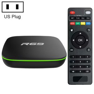 R69 1080P HD Smart TV BOX Android 4.4 Lecteur multimédia avec télécommande, Quad Core Allwinner H3, RAM : 1 Go, ROM : 8 Go, WiFi 2,4 G, LAN, prise US SH41US1766-20