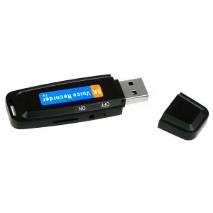 Enregistreur vocal USB portable rechargeable U-Disk SK001, sans mémoire (noir) SH109B1842-20