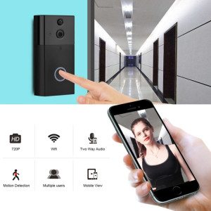 Caméra de sécurité VESAFE VS-A5 HD 720P Interphone de sonnette vidéo WiFi intelligente, carte de support TF et application de détection de vision nocturne et infrarouge infrarouge pour IOS et Android (avec Ding Dong SH028B931-20