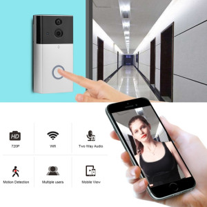 Caméra de sécurité VESAFE VS-A4 HD 720P Interphone de porte vidéo WiFi intelligente, carte de support TF et application de détection de vision nocturne et infrarouge infrarouge pour IOS et Android (avec Ding Dong / SH028S1133-20