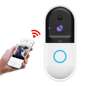 Sonnette visuelle vidéo WiFi intelligente B50 720P, prise en charge de la surveillance à distance du téléphone et de la vision nocturne et de la carte SD (blanc) SH040W117-20