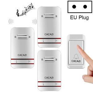 CACAZI V027G un bouton trois récepteurs sonnette électronique cinétique maison sans fil auto-alimentée, prise ue SC17EU1994-20