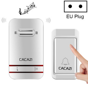 CACAZI V027G un bouton un récepteur sonnette électronique cinétique maison sans fil auto-alimentée, prise ue SC18EU1756-20
