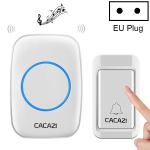 CACAZI A10G One Button One Receivers Bell sans fil auto-alimenté pour la maison, (blanc) SC9EUW970-20