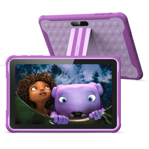 Tablette Pritom K10 pour enfants, 10,1 pouces, 2 Go + 32 Go, Processeur quadricœur Android 10 Unisoc SC7731E, prise en charge des appels téléphoniques WiFi/3G 2,4 G, version globale avec Google Play (violet) SP782P788-20