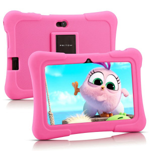 Pritom K7 Kids Education Tablet PC, 7,0 pouces, 1 Go + 16 Go, Android 10 Allwinner A50 Quad Core CPU, support 2.4G WiFi / Bluetooth / Dual Camera, version globale avec Google Play (Pink) SP870F1663-20