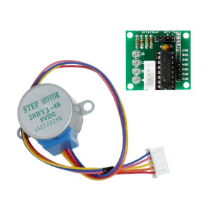 LDTR-WG0246 28YBJ-48 DC 5V 4 phases 5 fils moteur pas à pas avec carte de commande ULN2003 (argent) SH948S182-20