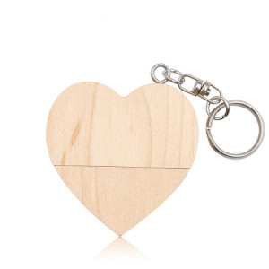 MicroDrive Disque U en forme de cœur en forme de cœur en bois USB 2.0 16 Go (couleur bois) SM33AB240-20