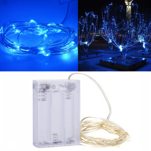 3m 3 piles AA AA 150LM SMD-0603 LED Silver Wire String Light Lamp / Décoration Light Strip, Blue Light S3122L4-20