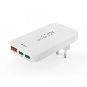 Hama Mini chargeur plat 65W 2xUSB-C/1xUSB-A, blanc 201976 140907-20