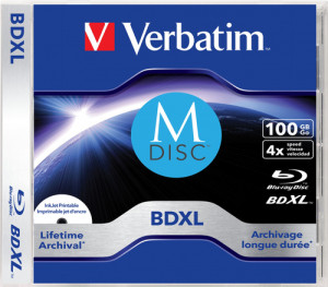 1x5 Verbatim M-Disc BD-R Blu-Ray 100GB 4x Speed imprimable JC 199768-20