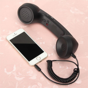 3.5mm Téléphone Universel Téléphone Récepteurs Résistant Aux Rayonnements Téléphone Portable Combiné Classique Casque MIC Microphone Noir C9028955-20