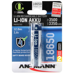 Ansmann Li-Ion 18650 3500mAh 3,6V batterie 12,6Wh 1307-0001 748876-20
