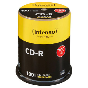 1x100 Intenso CD-R 80 / 700MB 52x Speed, cakebox spindle 410739-20
