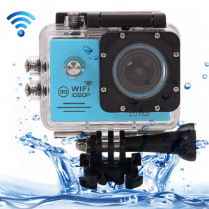SJ7000 Full HD 1080P écran LCD 2,0 pouces Novatek 96655 Caméra caméscope sport WiFi avec étui étanche, objectif grand angle HD de 170 degrés, 30m imperméable à l'eau (bleu) SS123L5-20