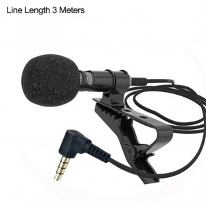 3.5mm Lavalier Microphone Vocal Stand Clip Cravate Audio Vidéo Revers Microphone 1.5m coude C96512W9K6934-20