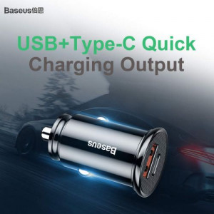 Baseus Car Charger Circular Plastic A+C PPS PD3.0 + QC4.0 + 30W Black (CCALL-YS01) DA496409-20