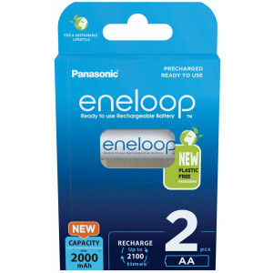 1x2 Panasonic Eneloop Mignon AA 2000mAh Ni-MH BK-3MCDE/2BE 762596-20