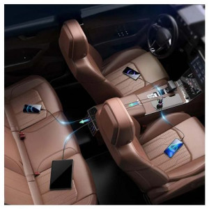 Joyroom Car Charger U+U+C+C, 2xQC 3.0, 2xPD, 70W, RGB, Black (JR-CL29) DO913816-20