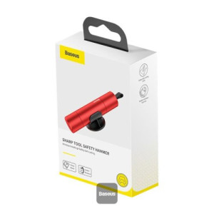 Baseus Car Tool Sharp Safety Hammer (Window-breaking+Safety belt cutting) Red (CRSFH-09) DA380783-20