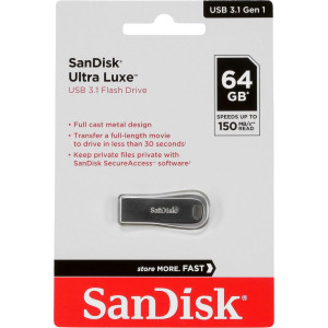 SanDisk Cruzer Ultra Luxe 64GB USB 3.1 150MB/s SDCZ74-064G-G46 722388-20