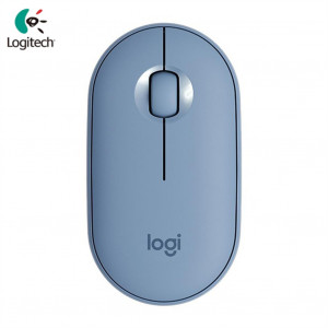 Souris sans fil Logitech Pebble M350 compatible Bluetooth 5.2 + 2.4G Dual Mode Silent Usb Receiver bleu C50800HRG5782-20